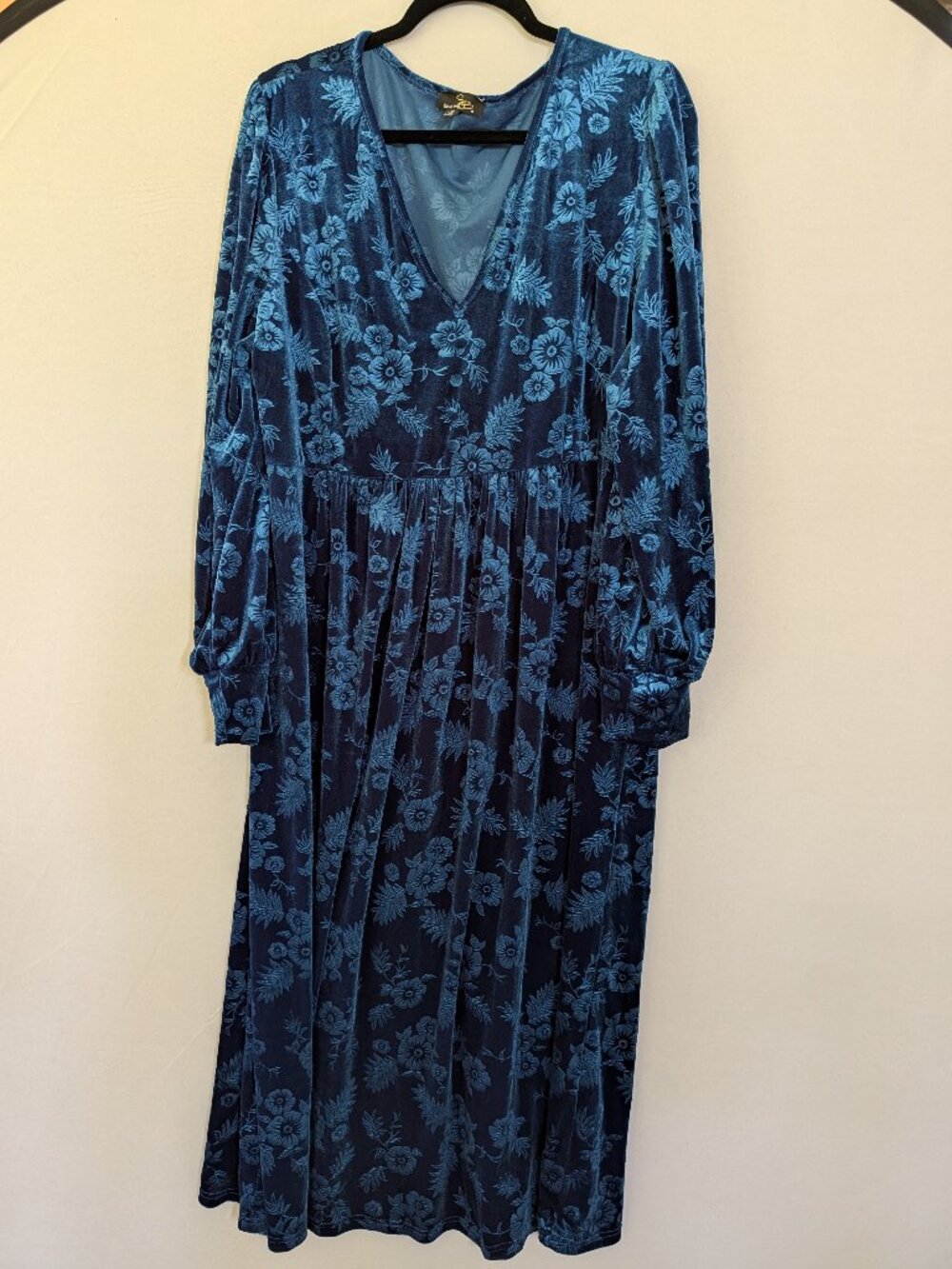 Suzanne Betro Blue Velvet Dress 2X